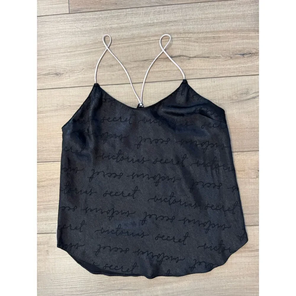 Victoria's Secret Women's‎ Angel Black Nightie Slip N Medium night sleep tank